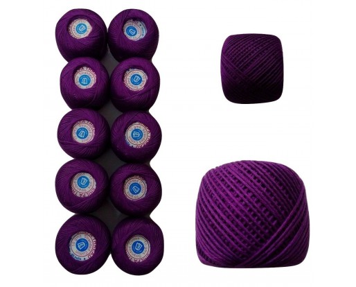 PURPLE - Set Lot of 10 - 6 Ply Strand - Cotton Thread Yarn Cross Stitch Embroidery	
